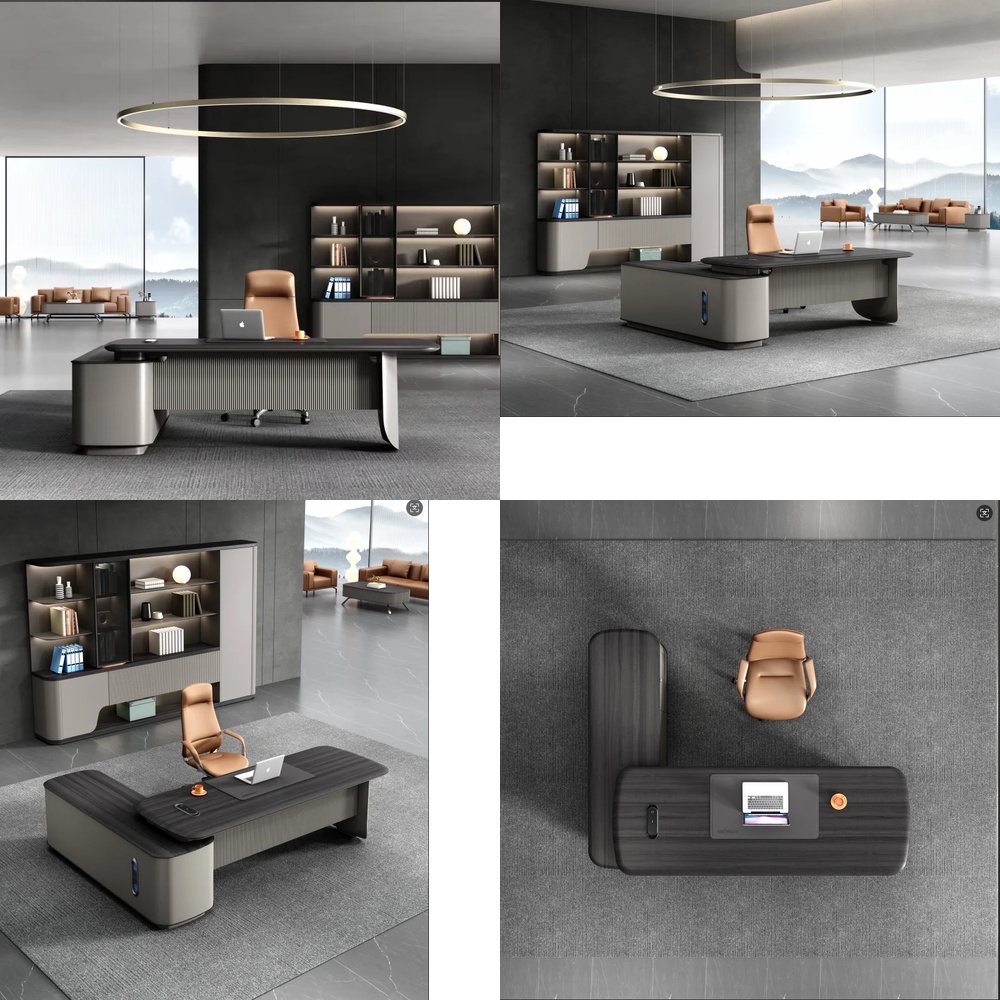 Desk Setup For Work - Modern Luxury Executive L Shape Desk