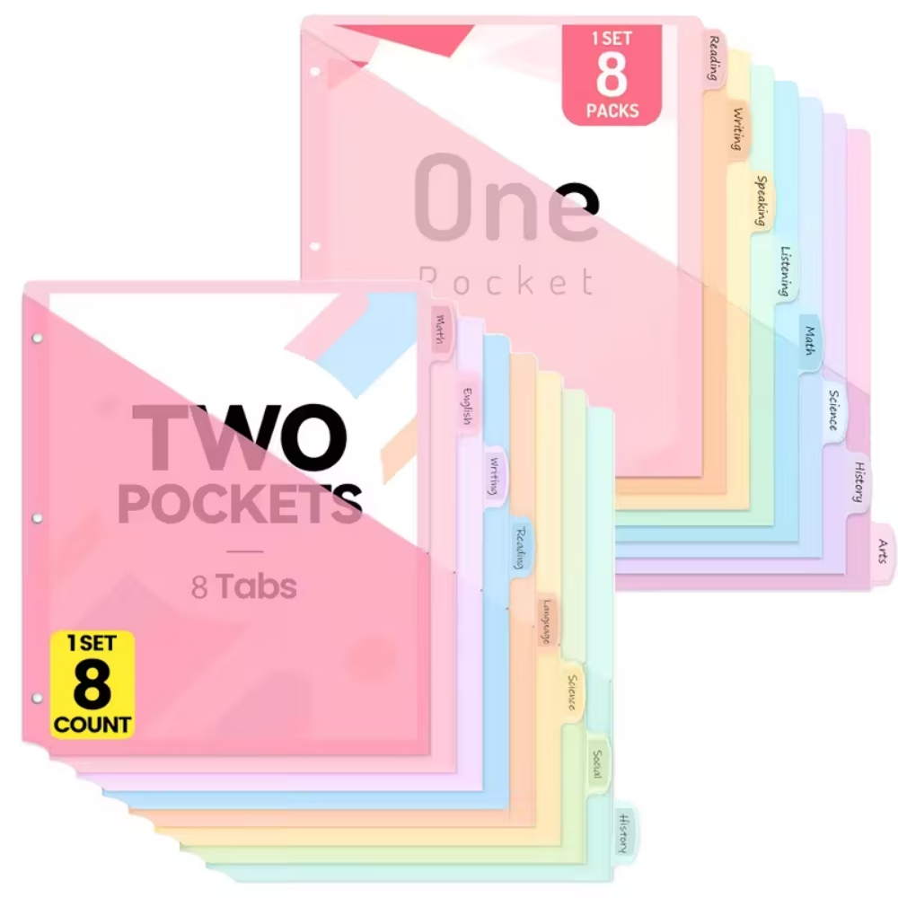 Ring Binder Box - 8pcs Dividers For 3 Ring Binder