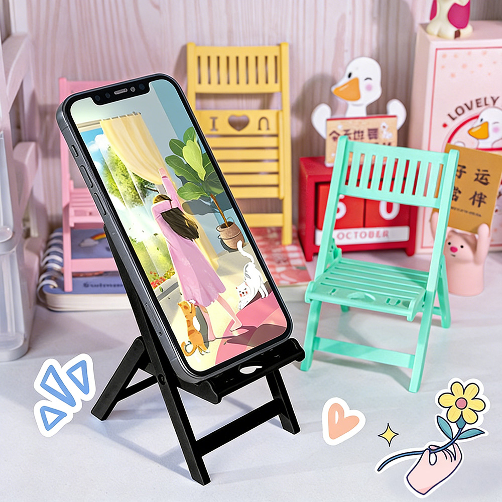 Desk Setup Gear - Creative Foldable Chair Phone Stand Desktop