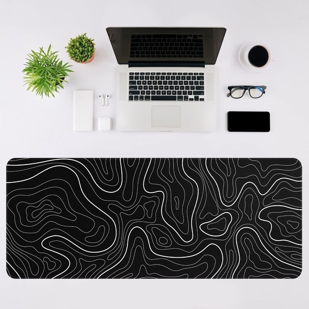 Desk Setup Carpet - Professional Gaming Topographic Shape Gaming Mouse