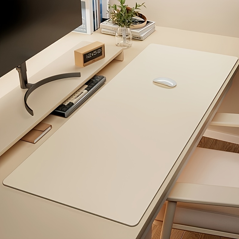 Desk Setup Carpet - 1pc Large Faux Leather Mouse Pad,