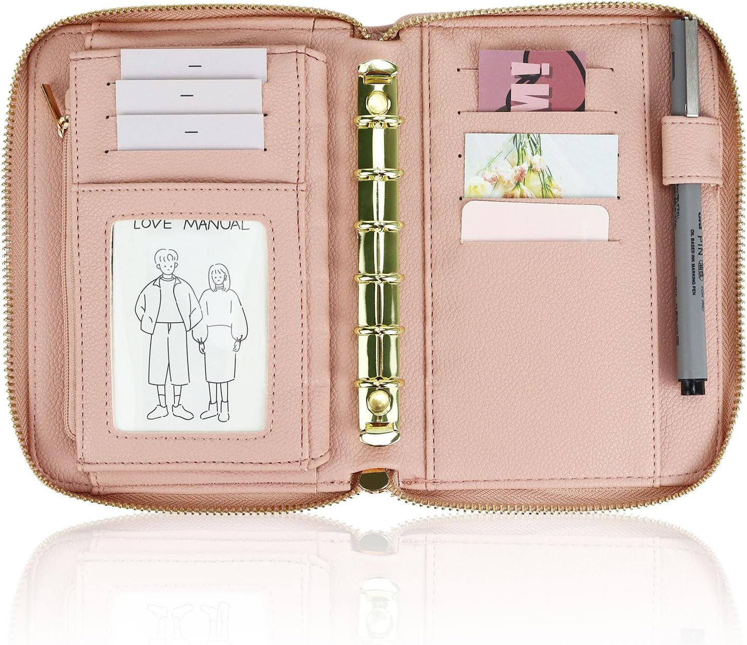 Ring Binder Box - A7 Leather Budget Binder Cash Envelopes