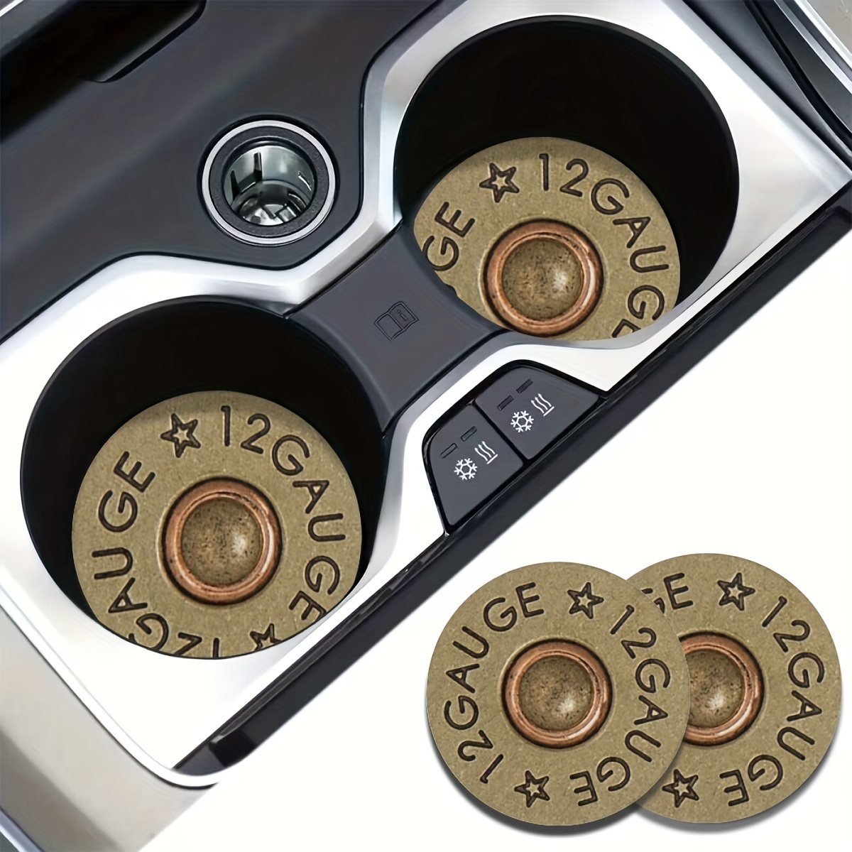 Desk Setup Carpet - 2-Pack Bullet-Shaped Design Car Cup Mats,