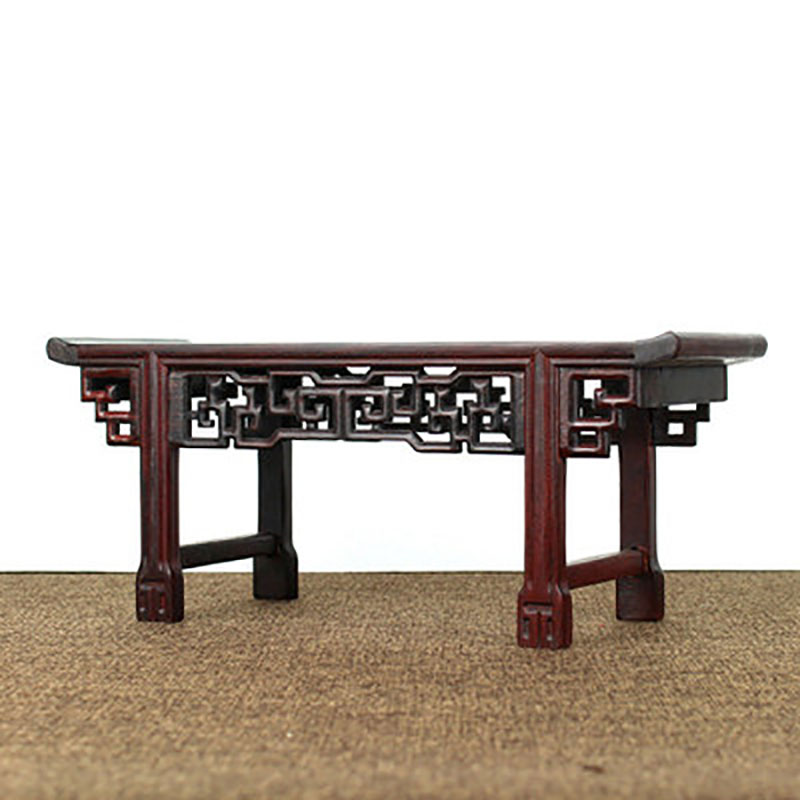 Desk Setup Retro - Small Mahogany Buddha Table, Solid Wood
