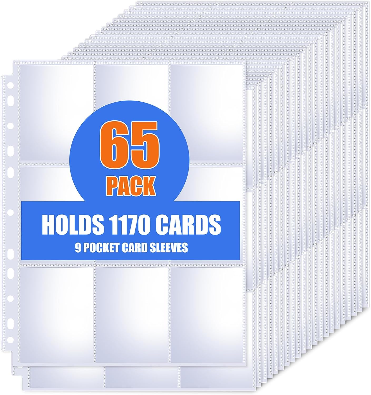 Ring Binder Box - 65 Pack 9 Pocket Card Sleeves