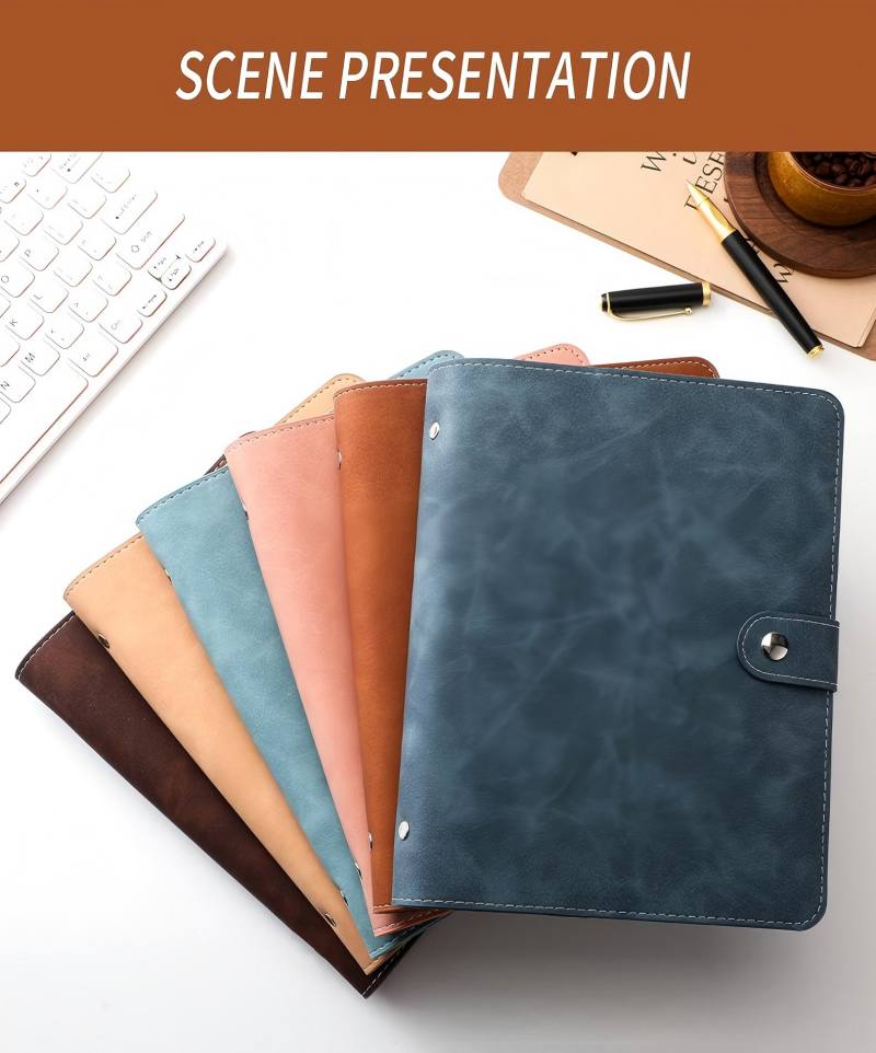 Ring Binder Box - A5 Soft PU Leather Notebook Binder,