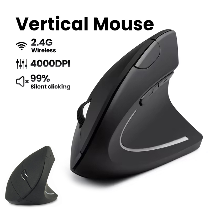 Desk Setup For Work - Ergonomic Wireless Mouse 1600 DPI RGB