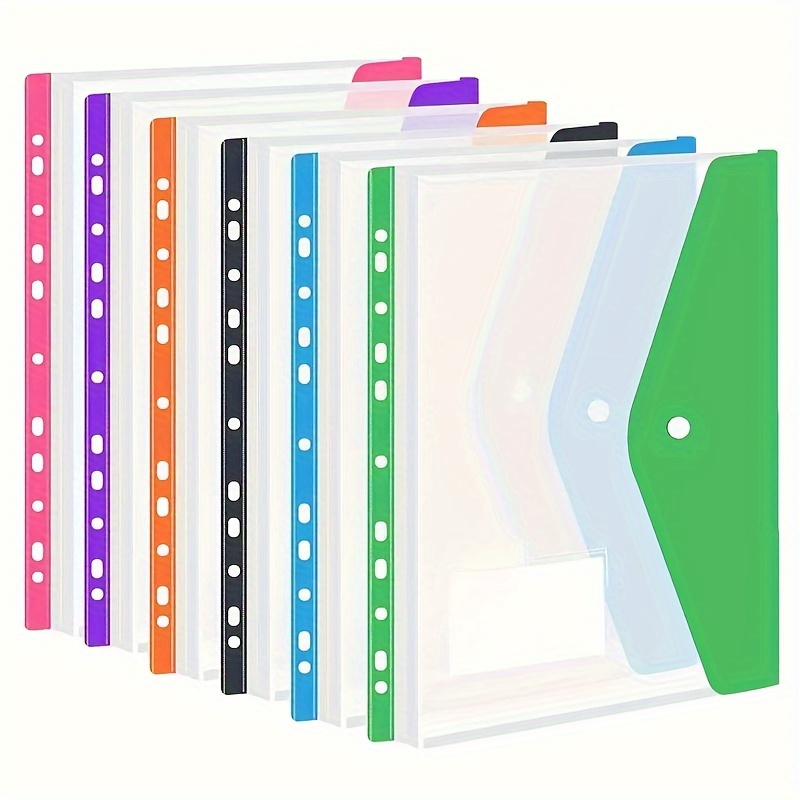 Ring Binder Box - Colorful Plastic File Folders with Snap