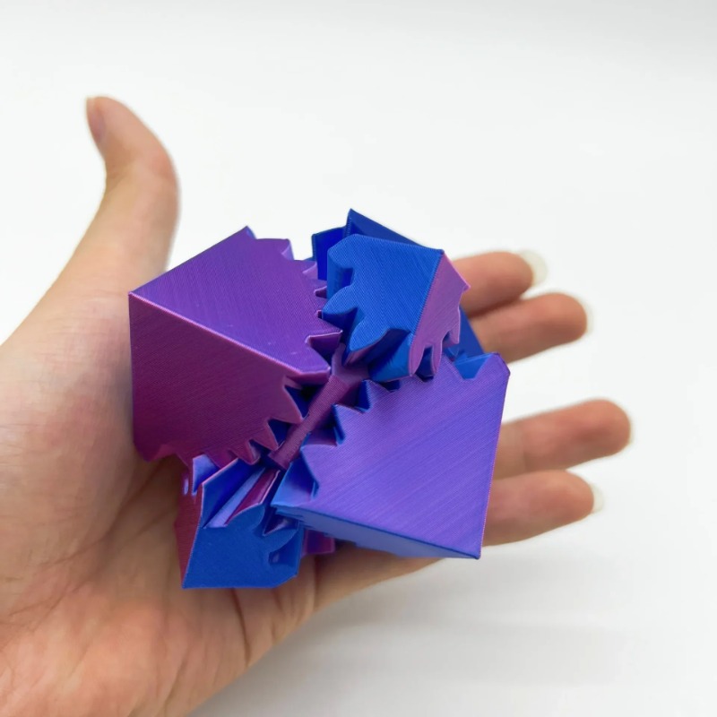 Desk Setup Gear - Desktop Decoration 3D Printed Cube Toy