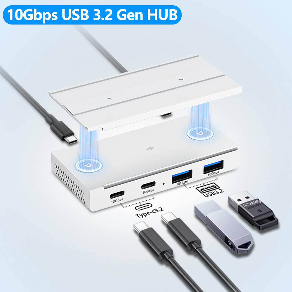 Desk Setup Hub - 10Gbps USB3.2 Gen2 HUB Desk Magnetic