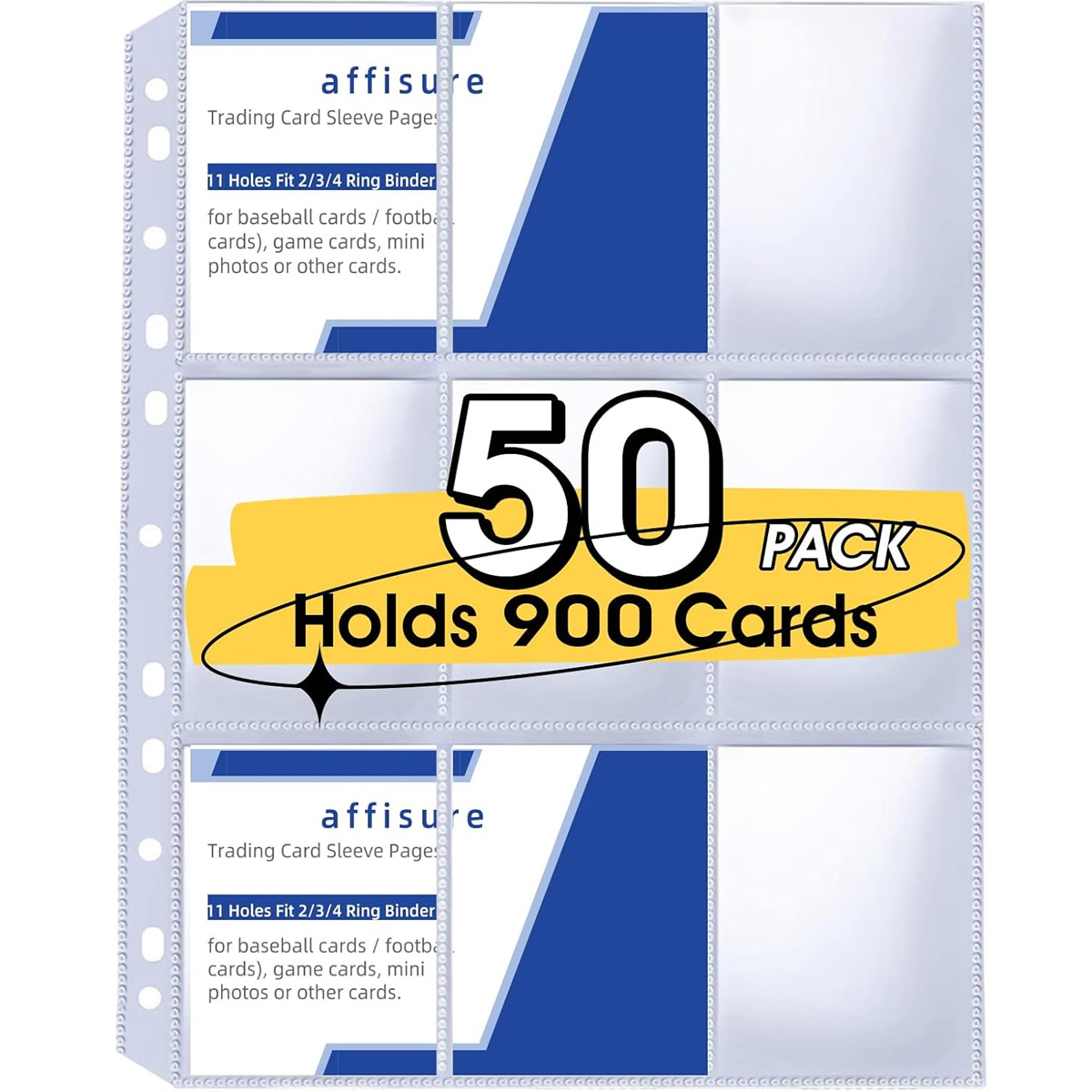 Ring Binder Box - 50 Pack 9 Pocket Card Sleeves