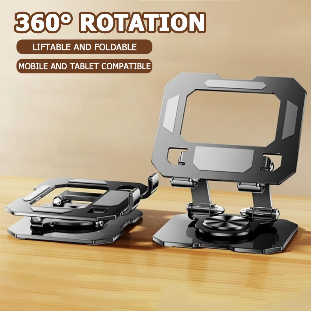 Desk Setup Gear - 360 Rotating Tablet Phone Stand Adjustable