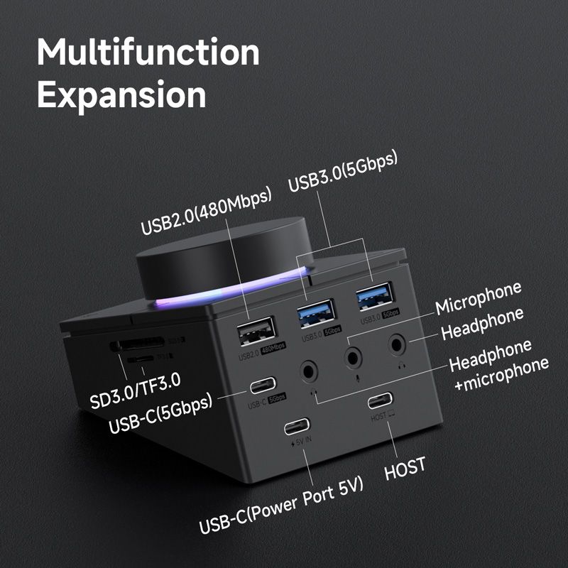 Hagibis Knob USB C Hub With Sh - đánh giá và giá Desk Setup Hub