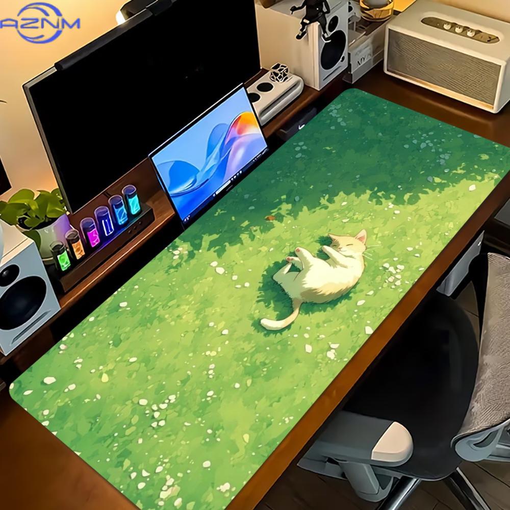 Floral Cute Cat Large Gaming M - đánh giá và giá Desk Setup For Work