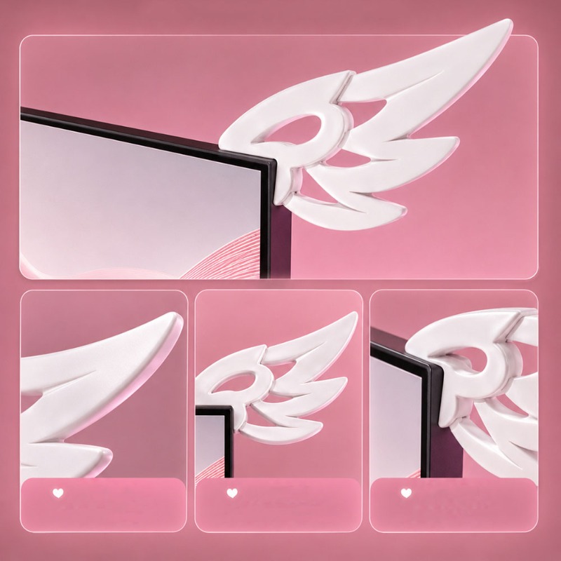 Kawaii 3D Wing Decor for Compu - đánh giá và giá Desk Setup No Monitor