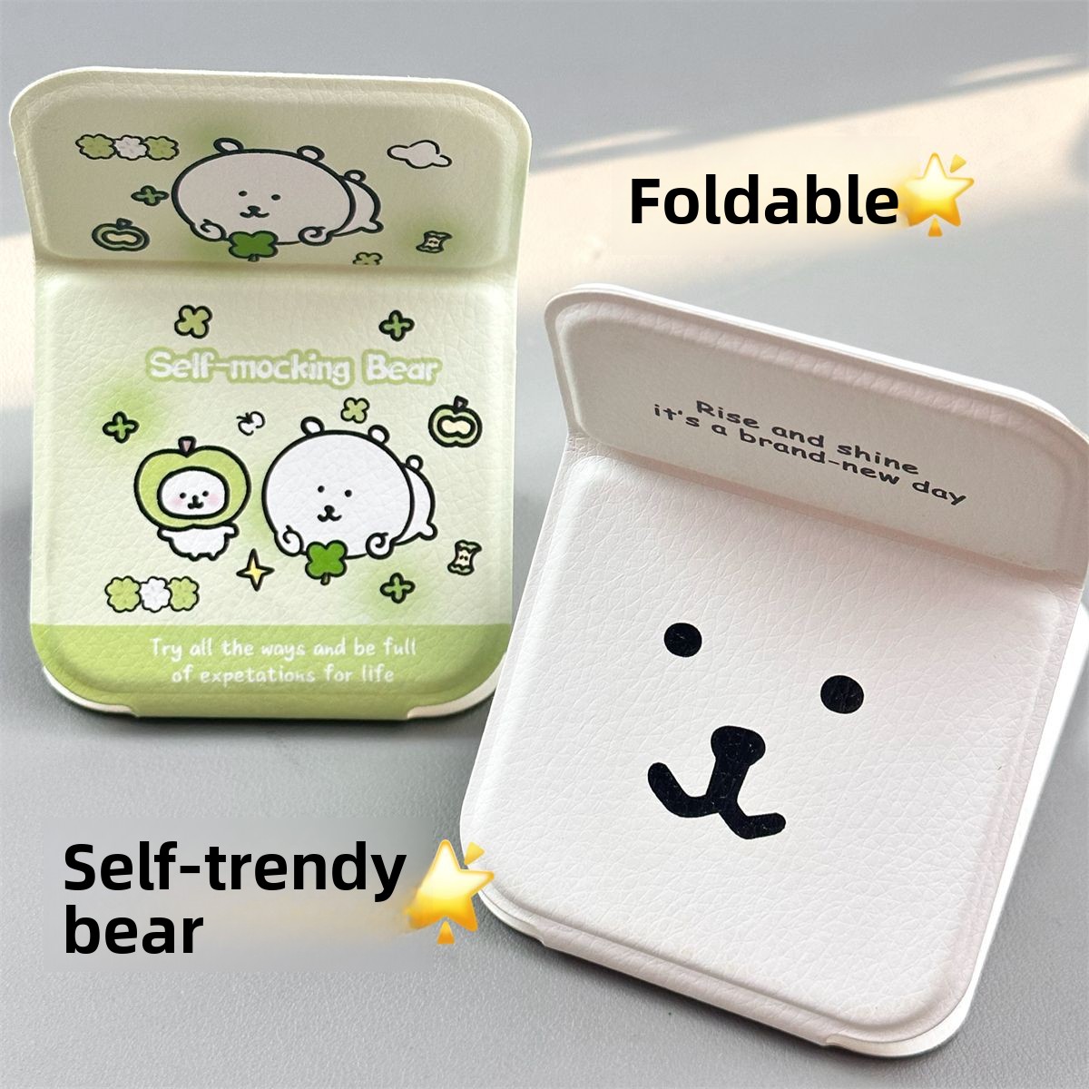 Nagano Bear Folding Mirror Sel - đánh giá và giá Desk Setup Kawaii