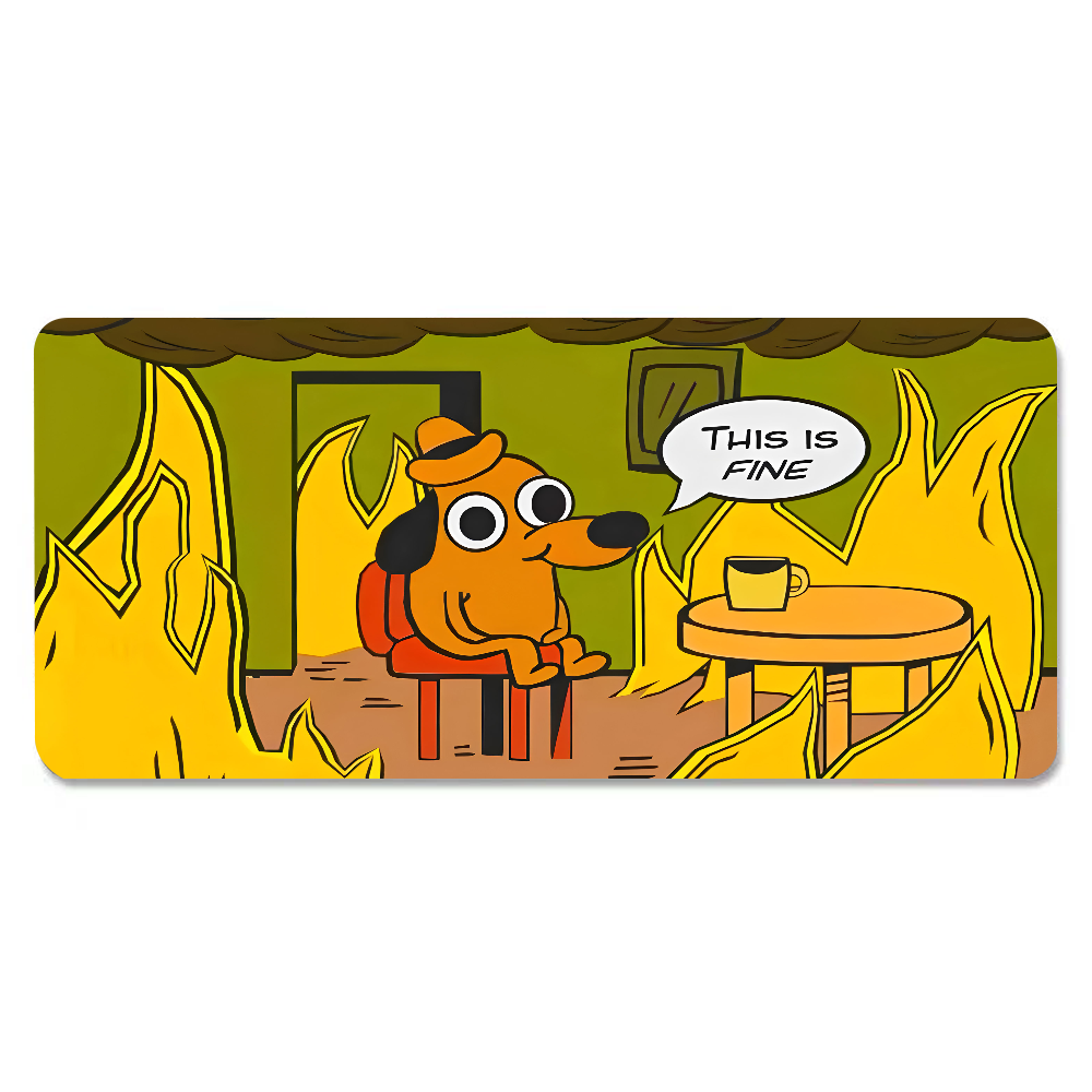 This Is Fine Dog Dachshund Mou - đánh giá và giá Desk Setup Carpet