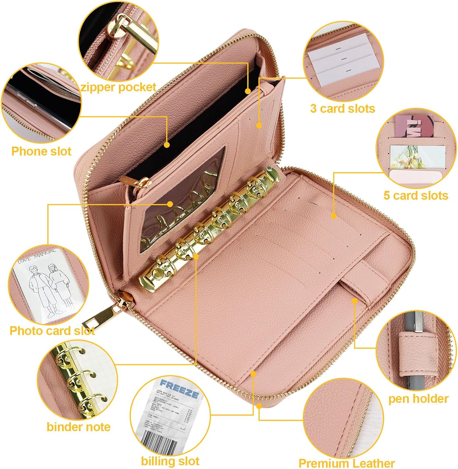 A7 Leather Budget Binder Cash  - đánh giá và giá Ring Binder Box