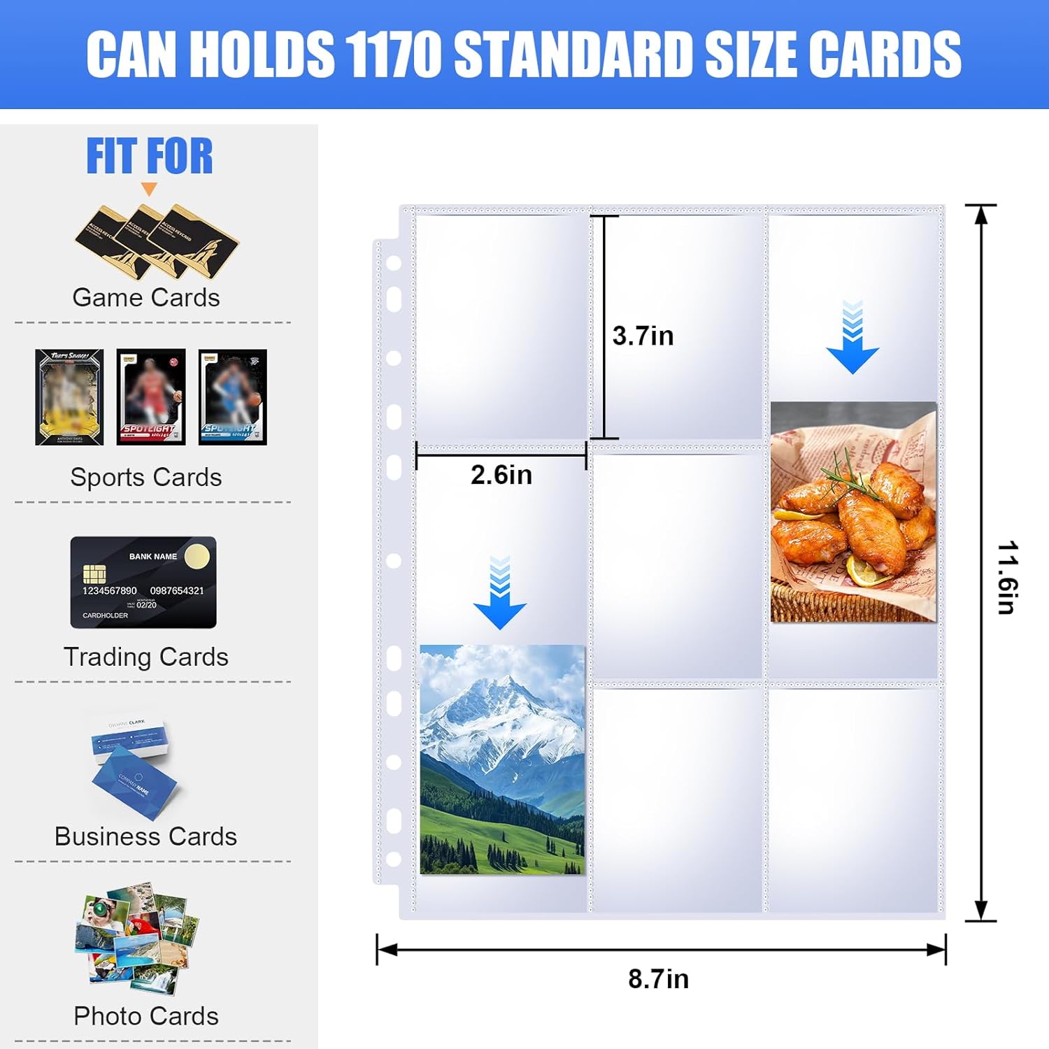 65 Pack 9 Pocket Card Sleeves  - đánh giá và giá Ring Binder Box