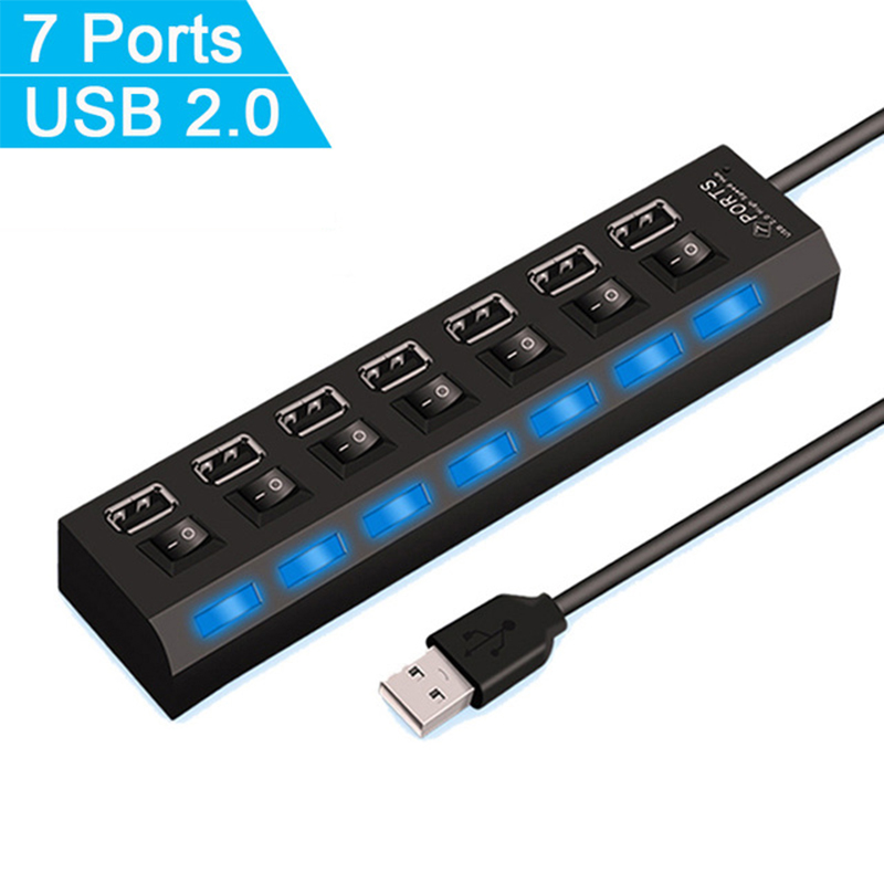 7 Port USB 2.0 Hub Splitter Fo - đánh giá và giá Desk Setup Hub