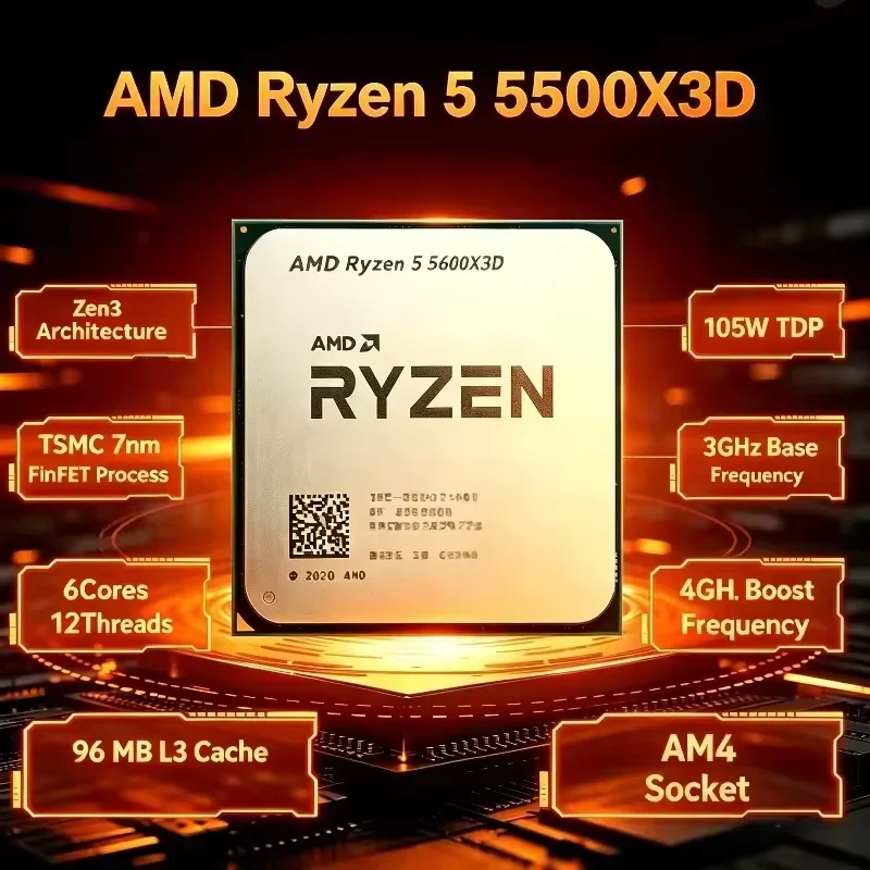 AMD Ryzen 5 5500X3D R5 5500X3D - đánh giá và giá Amd Cpu Ryzen 5