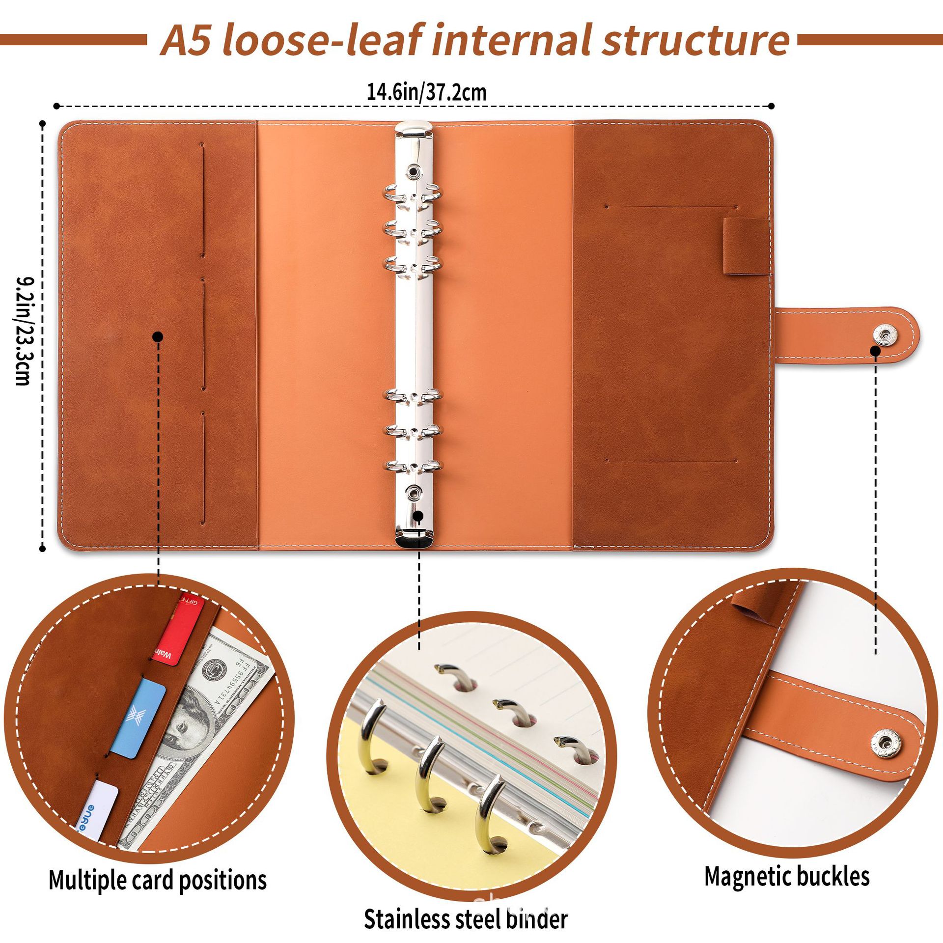 A5 Soft PU Leather Notebook Bi - đánh giá và giá Ring Binder Box