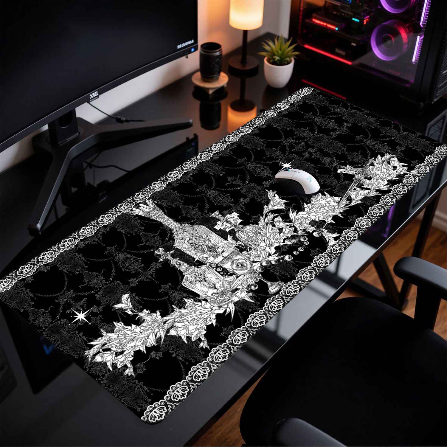 Divine Realm Gothic Building M - đánh giá và giá Desk Setup Carpet