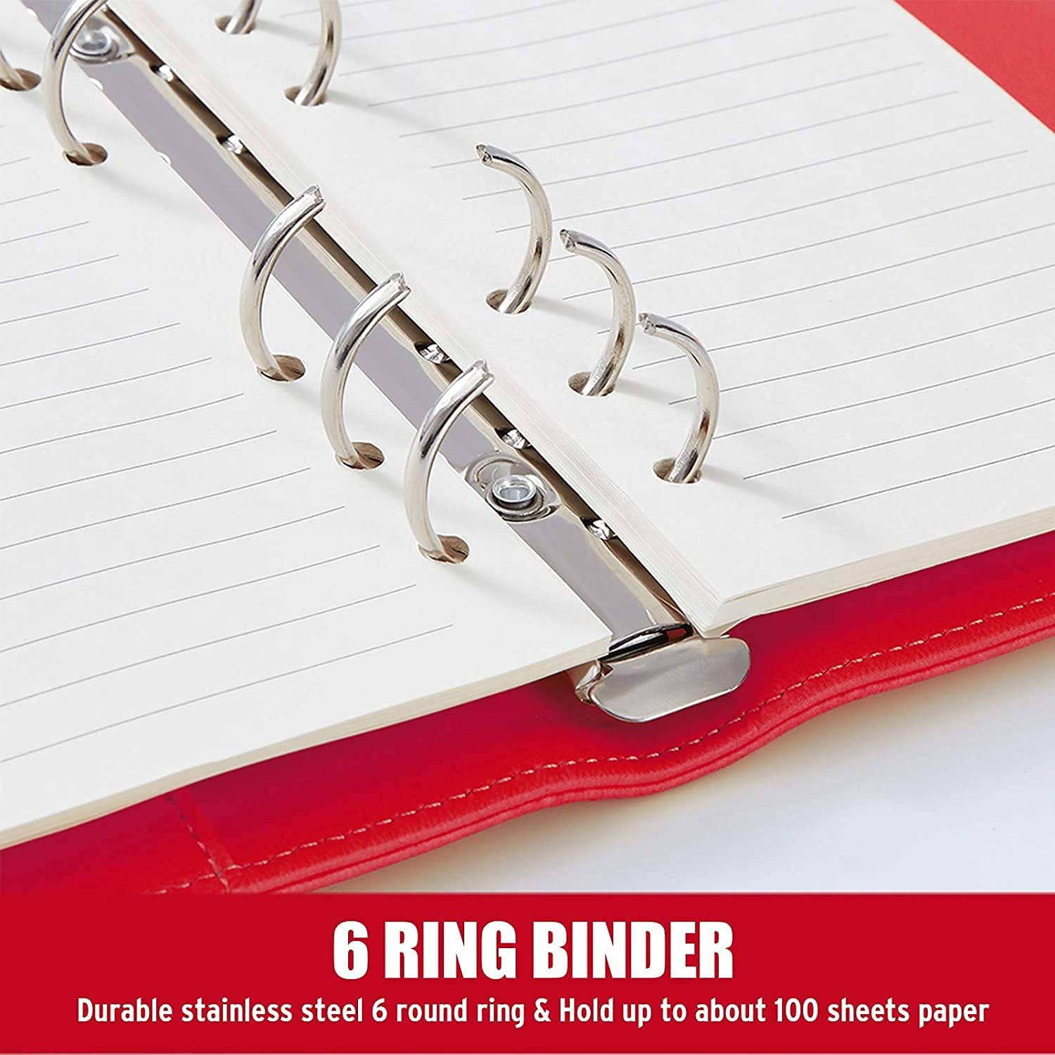 A6 PU Leather 6 Ring Refillabl - đánh giá và giá Ring Binder Box