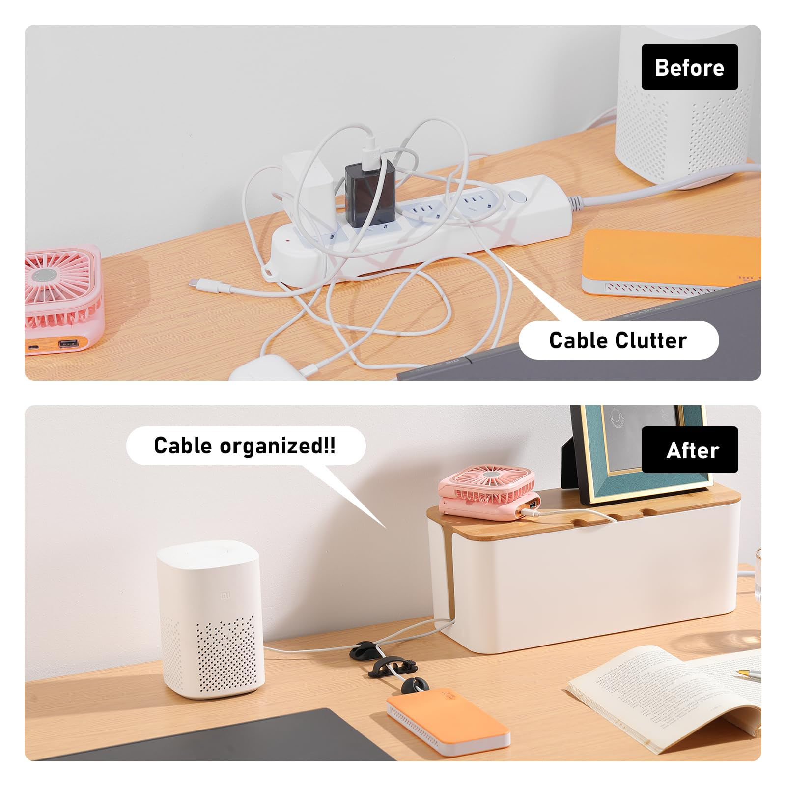 Large Cable Management Box – W - đánh giá và giá Desk Setup Hub