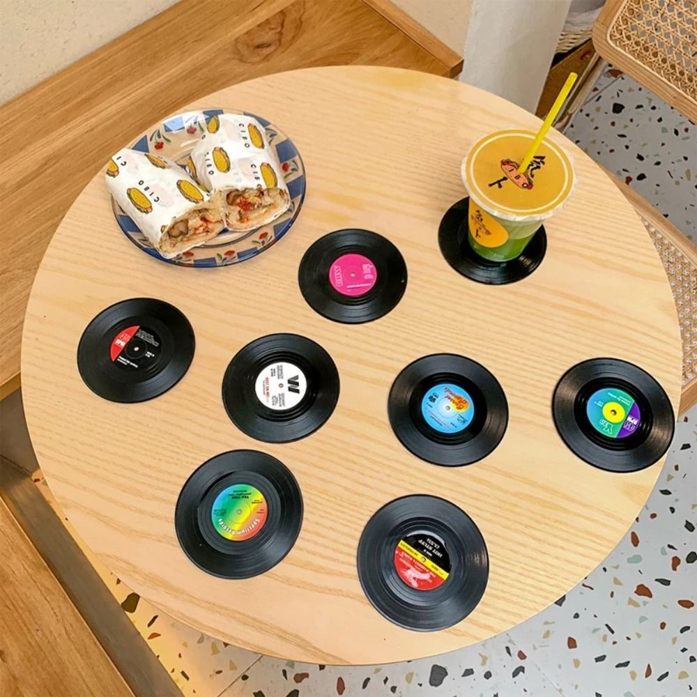 2/4/6PCS Retro Vinyl Record Cu - đánh giá và giá Desk Setup Retro