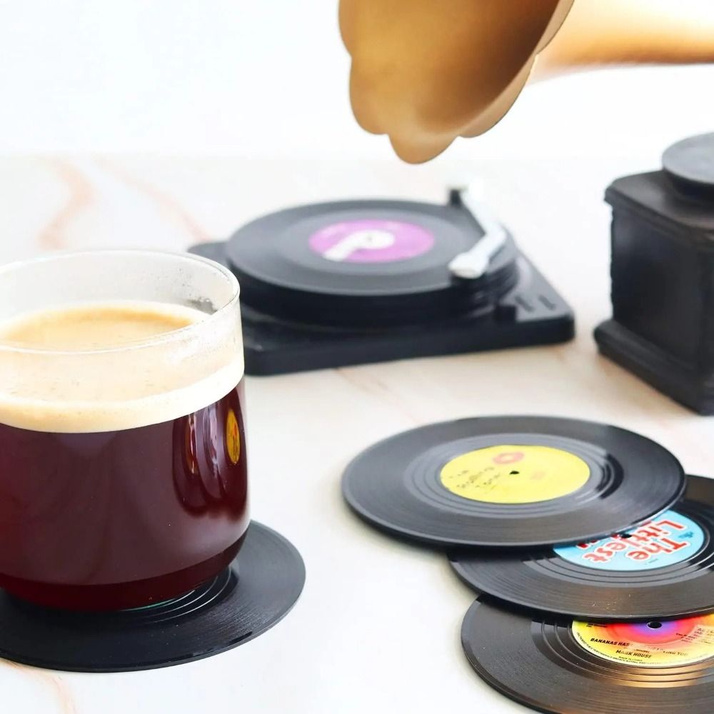 2/4/6PCS Retro Vinyl Record Cu - đánh giá và giá Desk Setup Retro