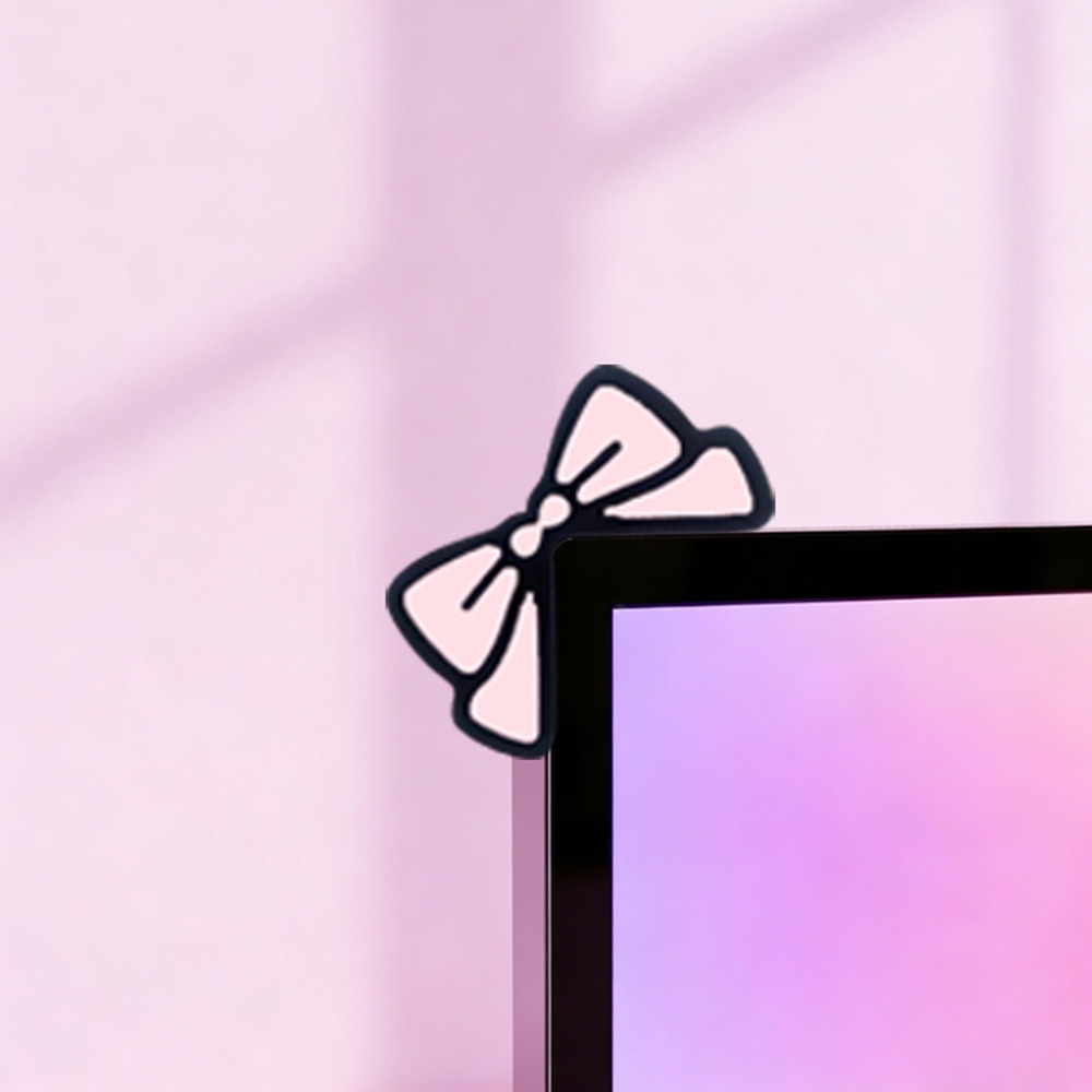 Cute Pink Bow Monitor Decor Ka - đánh giá và giá Desk Setup No Monitor