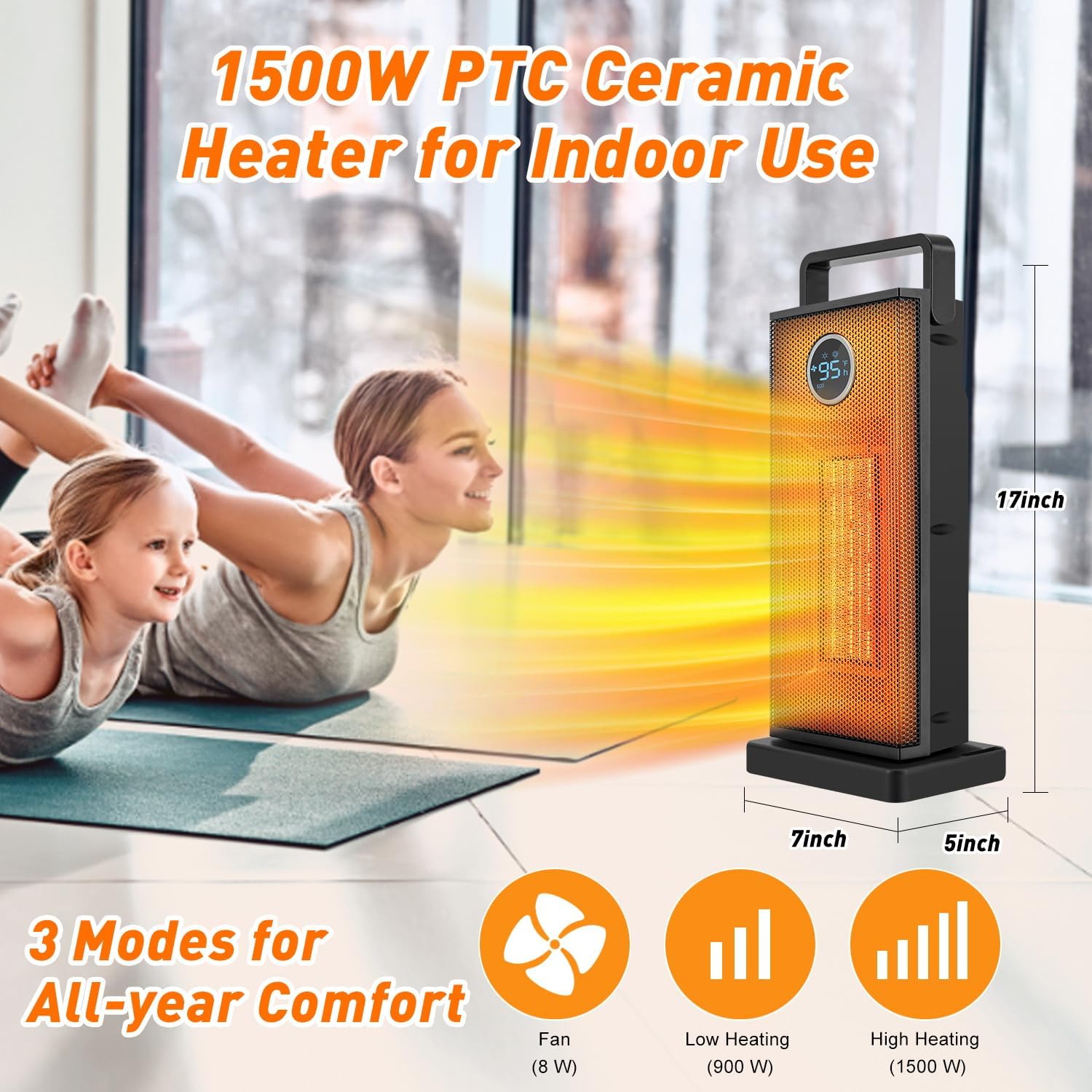 Room Heater 1500W Large Portab - đánh giá và giá Desk Setup Gear