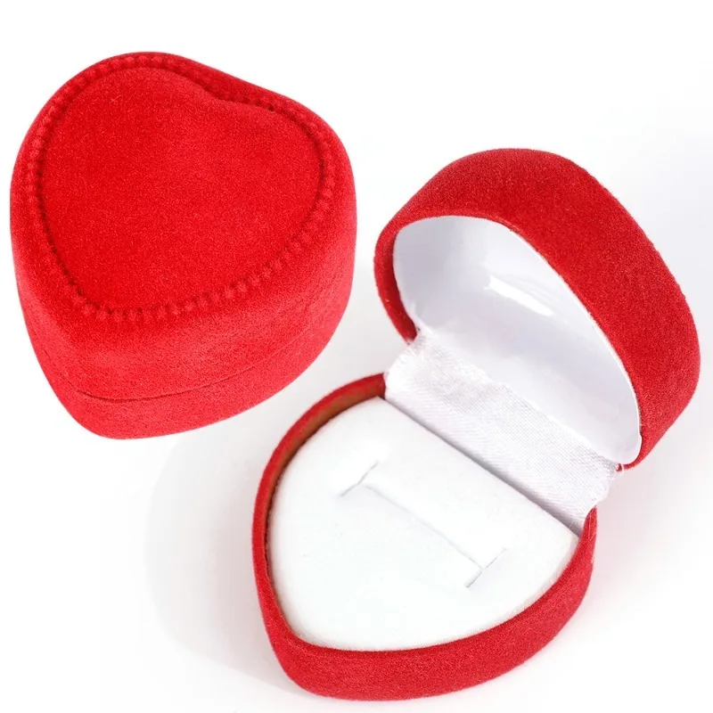 Red Flocking Heart Shape Ring  - đánh giá và giá Ring Binder Box
