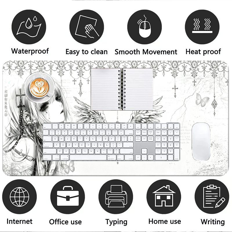 Leather Mousepad Black White A - đánh giá và giá Desk Setup Carpet