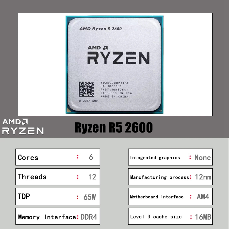 AMD Ryzen 5 2600 6-Core 12-Thr - đánh giá và giá Amd Cpu Ryzen 5
