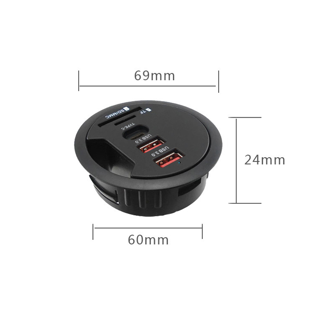 HUB USB Ốp Trong Bàn HUB USB 3 - đánh giá và giá Desk Setup Hub