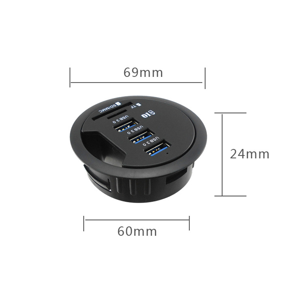 HUB USB Ốp Trong Bàn HUB USB 3 - đánh giá và giá Desk Setup Hub
