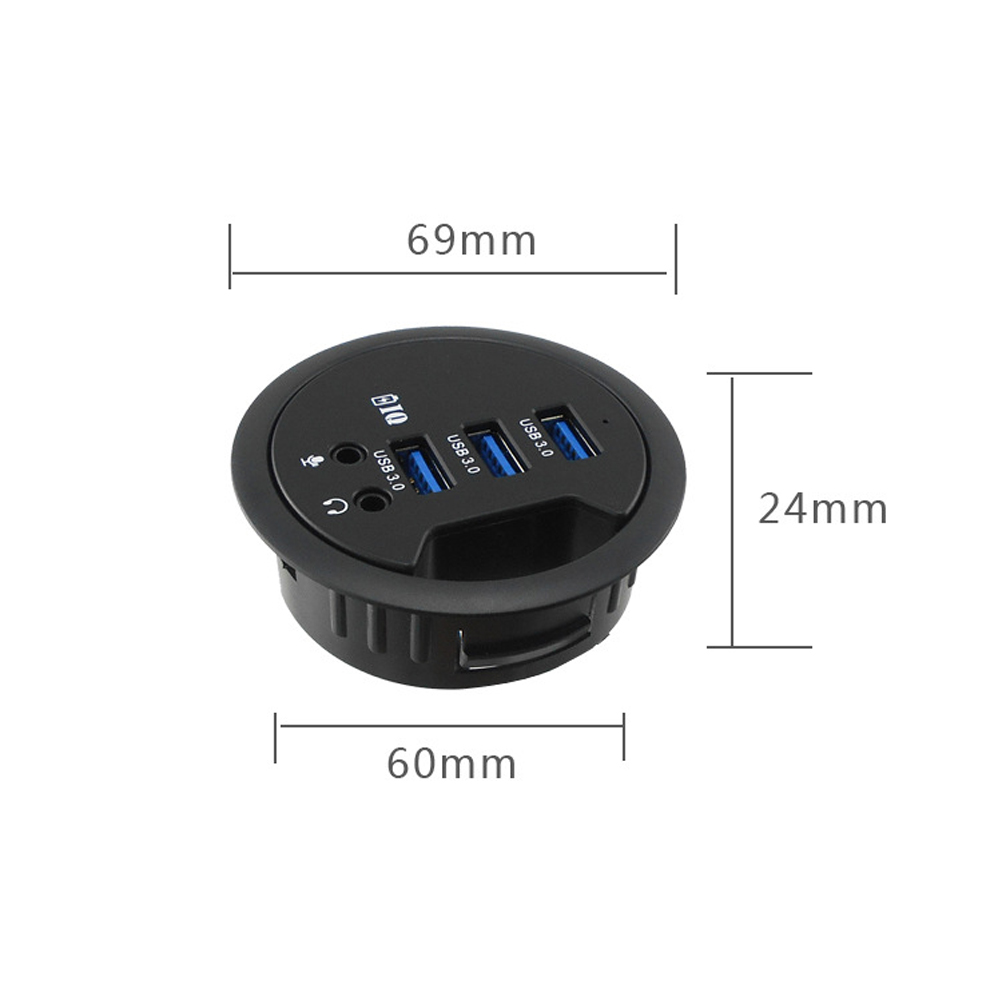 HUB USB Ốp Trong Bàn HUB USB 3 - đánh giá và giá Desk Setup Hub