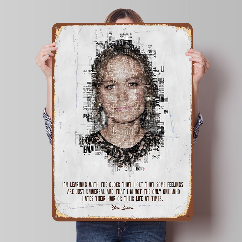 Brie Larson Quote Art Tin Post - đánh giá và giá Desk Setup Quotes