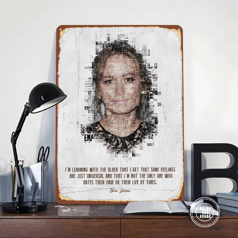 Brie Larson Quote Art Tin Post - đánh giá và giá Desk Setup Quotes