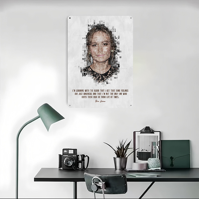 Brie Larson Quote Art Tin Post - đánh giá và giá Desk Setup Quotes